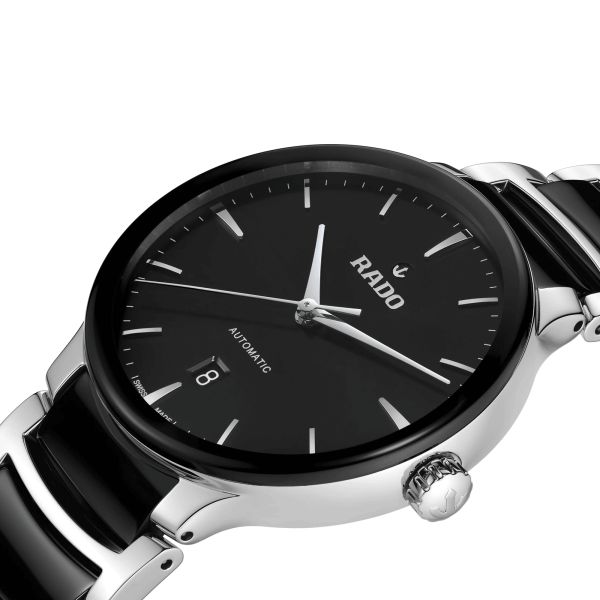 Rado Centrix automatic watch black dial steel and ceramic bracelet 39,5 mm R30018152