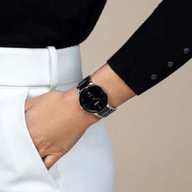 Rado Centrix automatic watch black dial steel and ceramic bracelet 39,5 mm R30018152