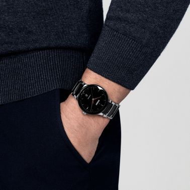 Rado Centrix automatic watch black dial steel and ceramic bracelet 39,5 mm R30018152