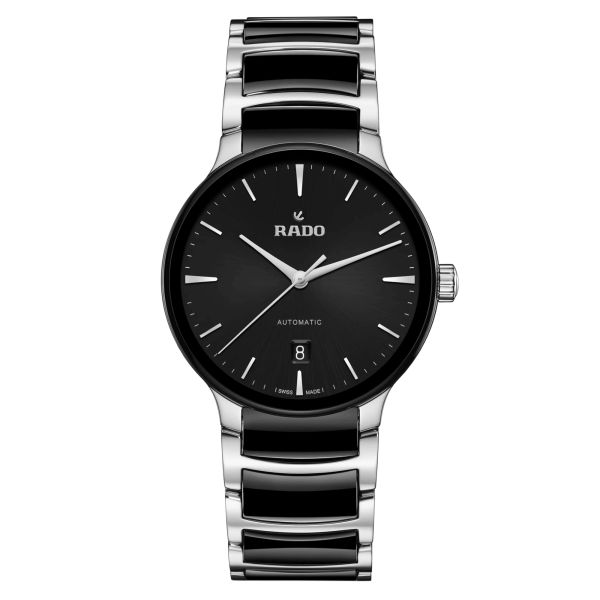 Rado Centrix automatic watch black dial steel and ceramic bracelet 39,5 mm R30018152