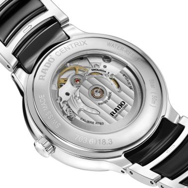 Rado Centrix automatic watch black dial steel and ceramic bracelet 39,5 mm R30018152