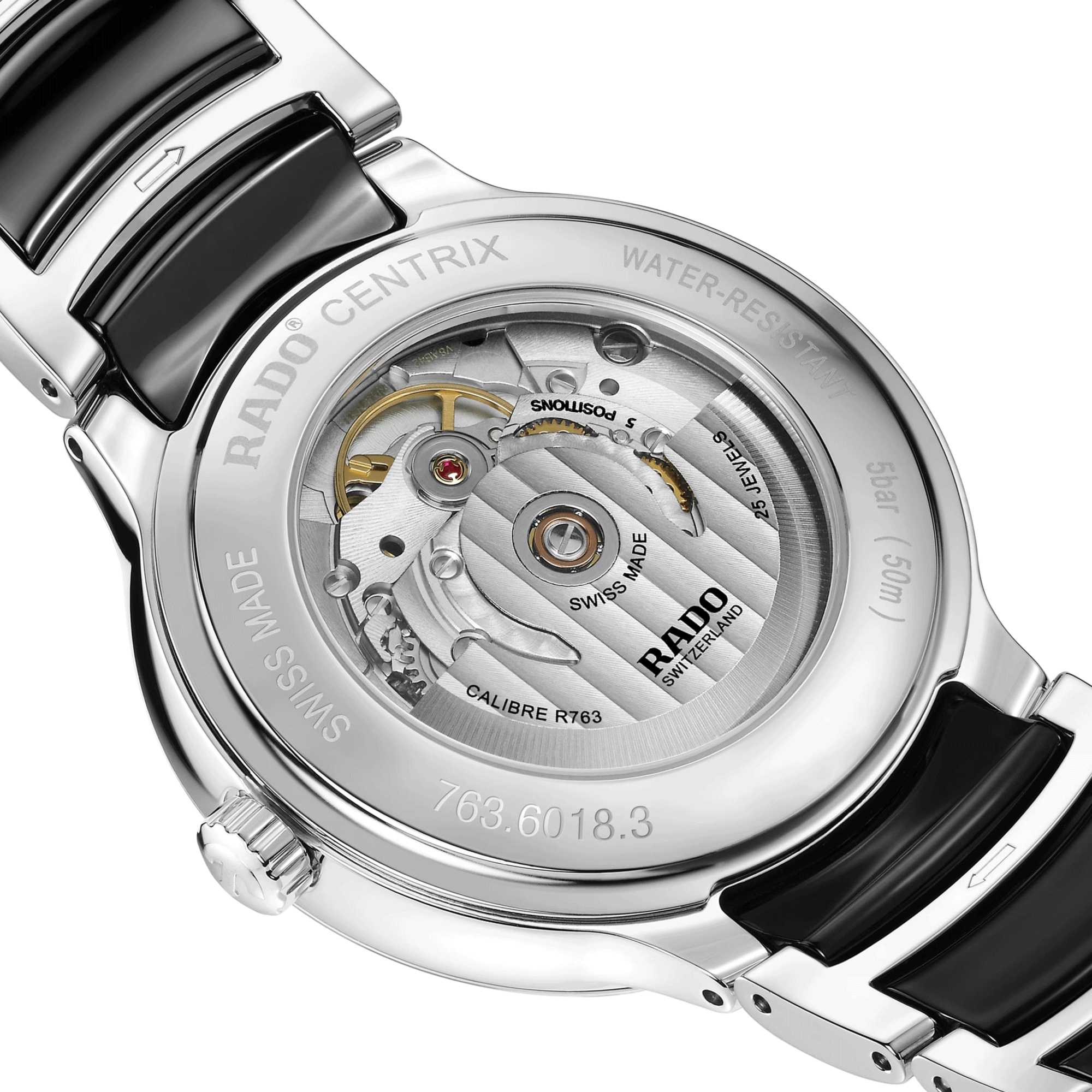 Rado Centrix automatic watch black dial steel and ceramic bracelet 39,5 mm R30018152