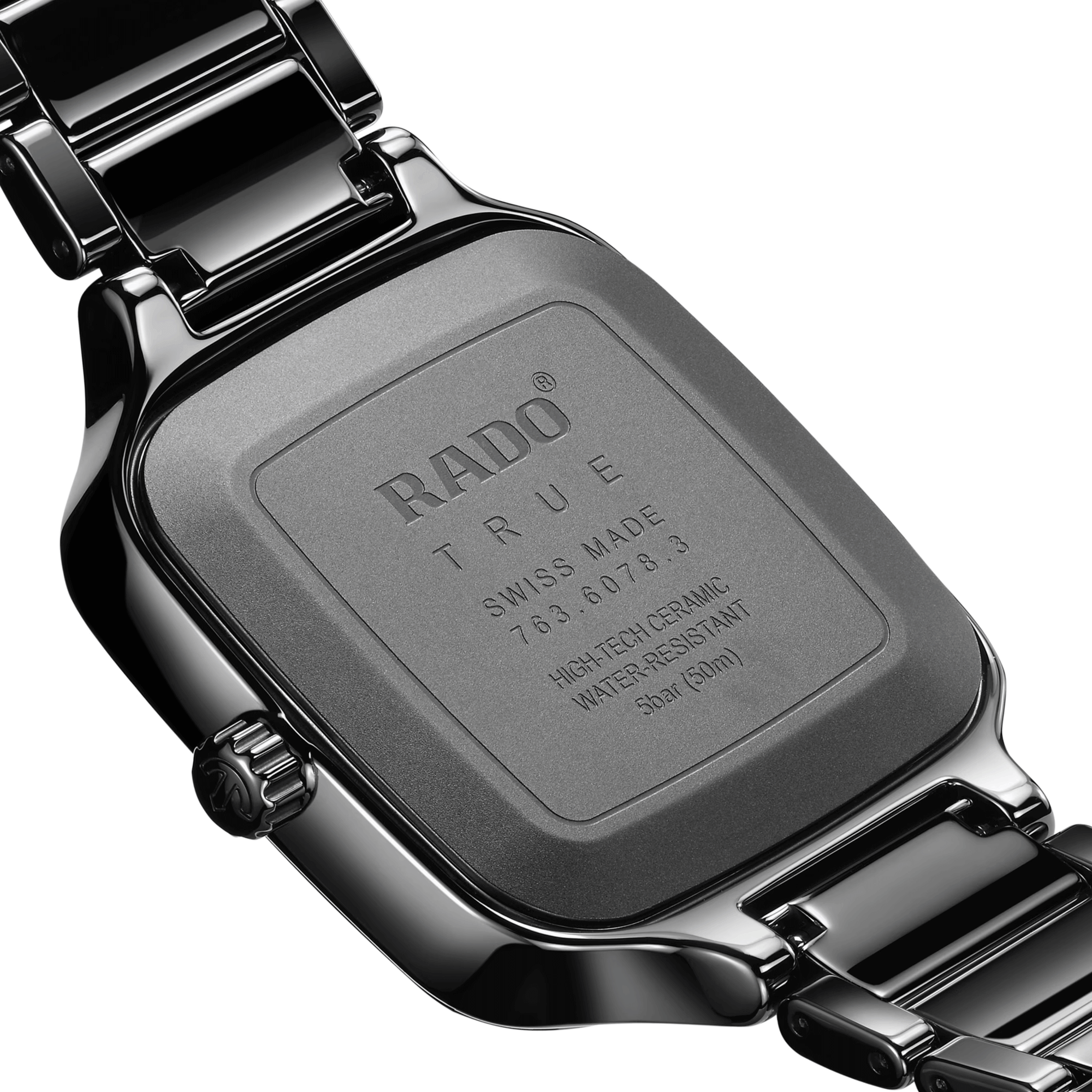 Rado True Square automatic watch black dial black ceramic bracelet 38 mm