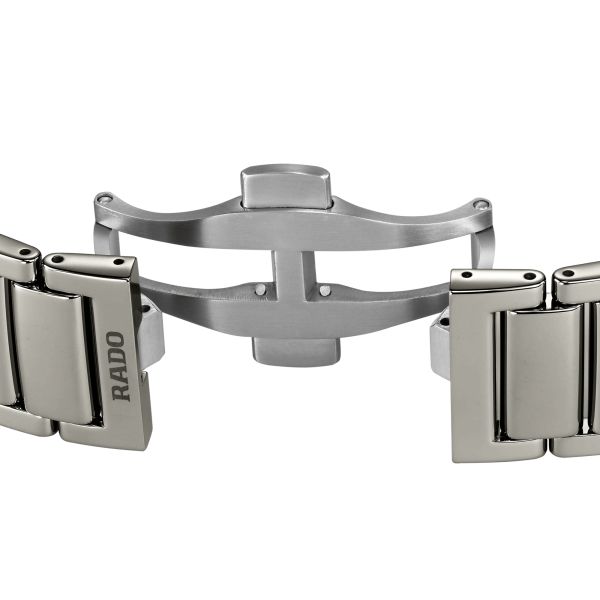 Rado True Square Skeleton automatic watch with skeleton dial and grey ceramic bracelet 38 mm