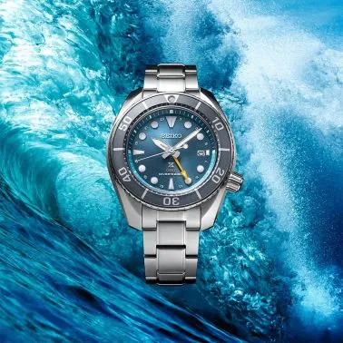 Seiko Prospex Diver's Sumo GMT solar quartz blue dial steel bracelet 45 mm