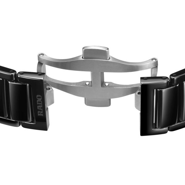 Montre Rado True Square Skeleton automatique cadran squelette bracelet céramique noire 38 mm R27124162