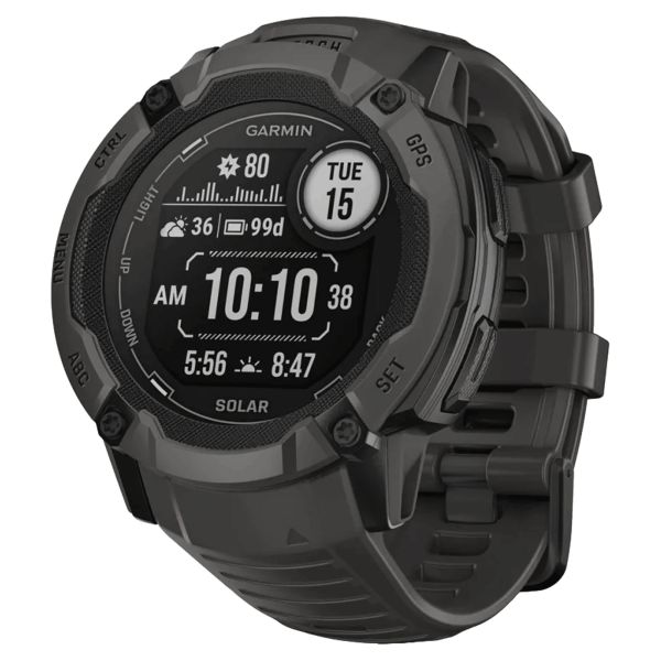 Montre Garmin Instinct 2X Solar Graphite bracelet silicone noir 50 mm 010-02805-00
