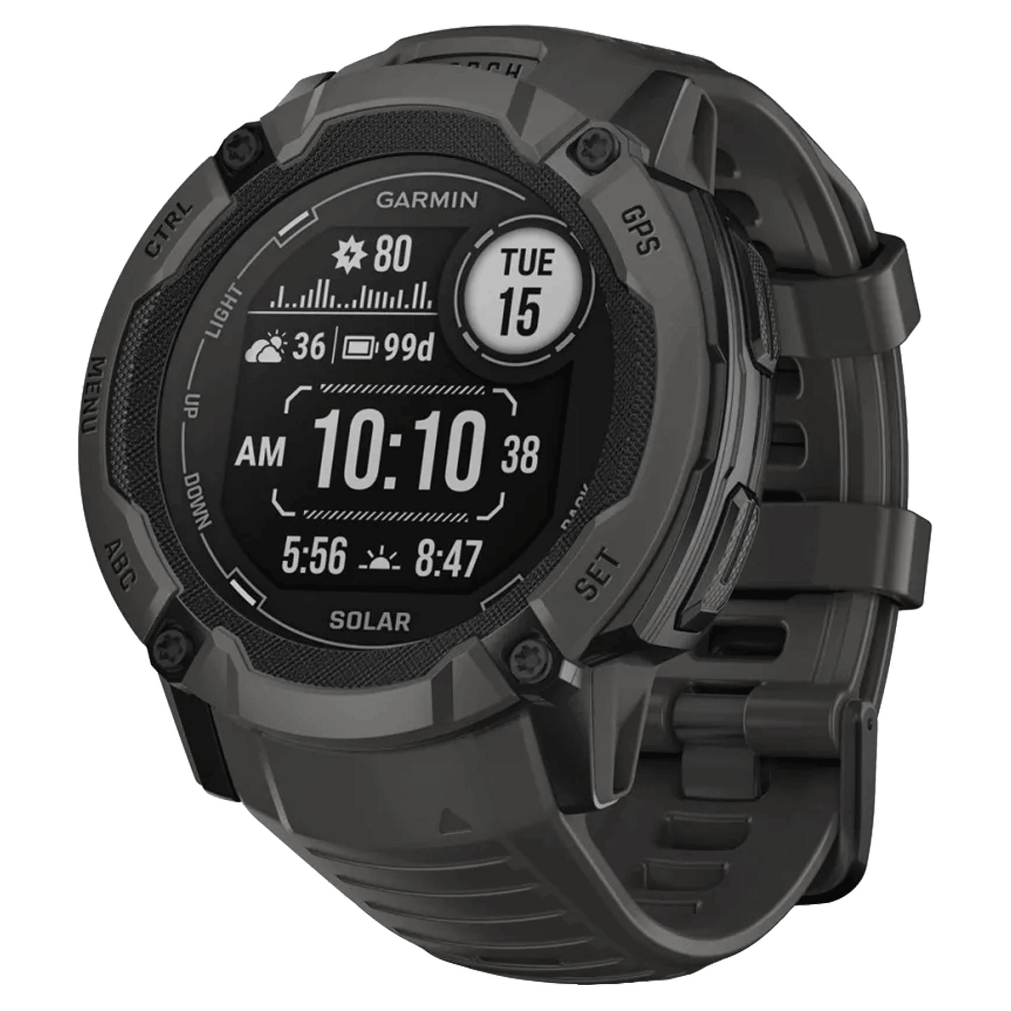 Montre Garmin Instinct 2X Solar Graphite bracelet silicone noir 50 mm 010-02805-00