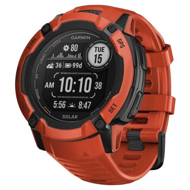 Garmin Instinct 2X Solar Red watch with red silicone strap 50 mm