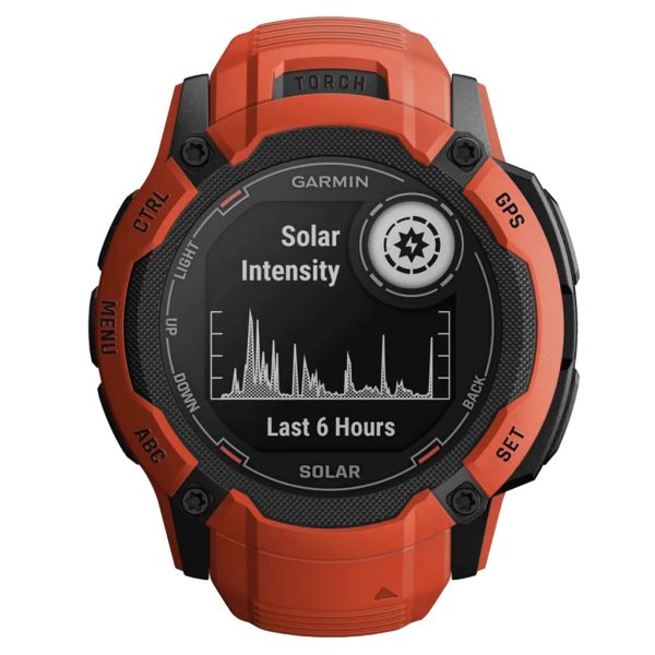 Garmin Instinct 2X Solar Red watch with red silicone strap 50 mm