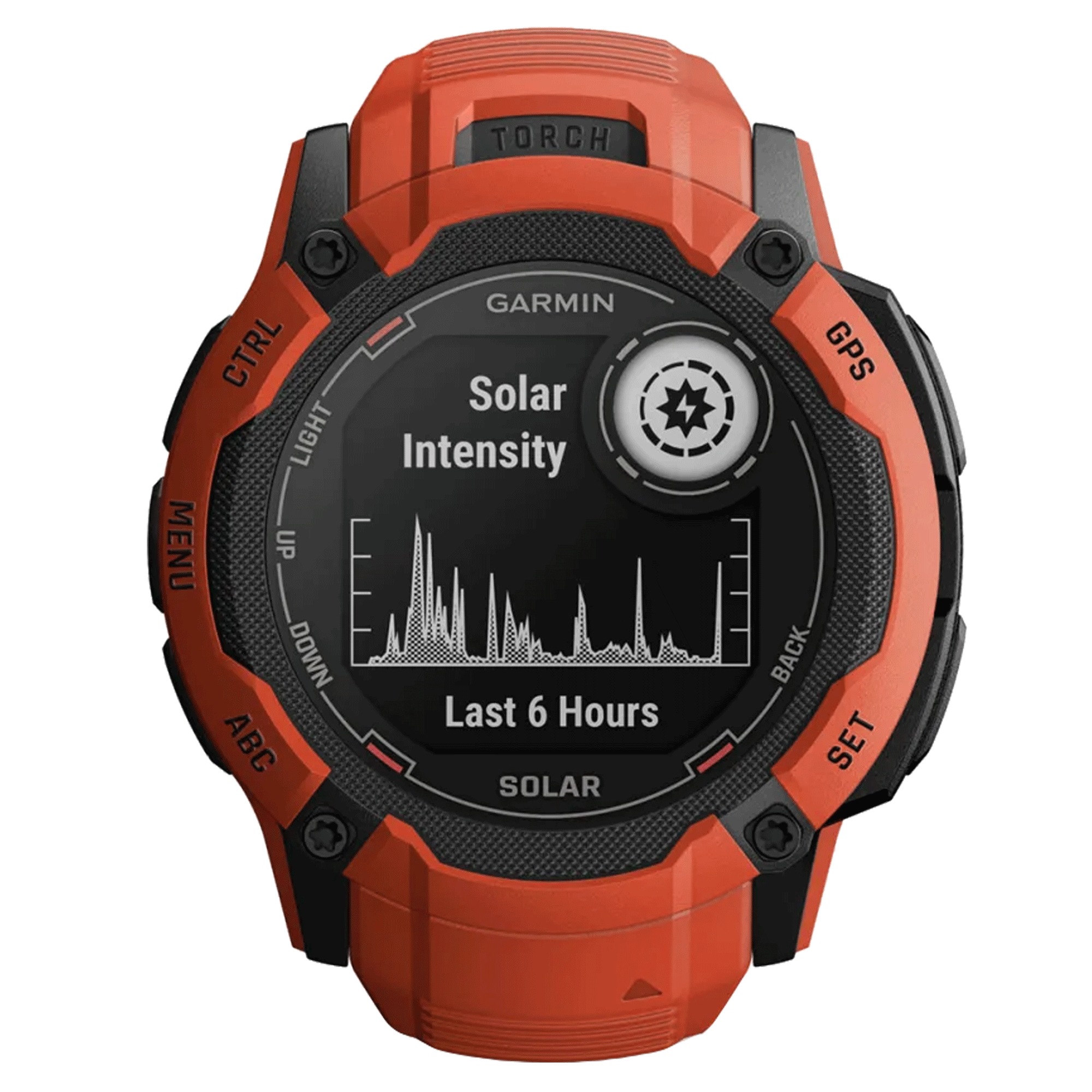 Garmin Instinct 2X Solar Red watch with red silicone strap 50 mm