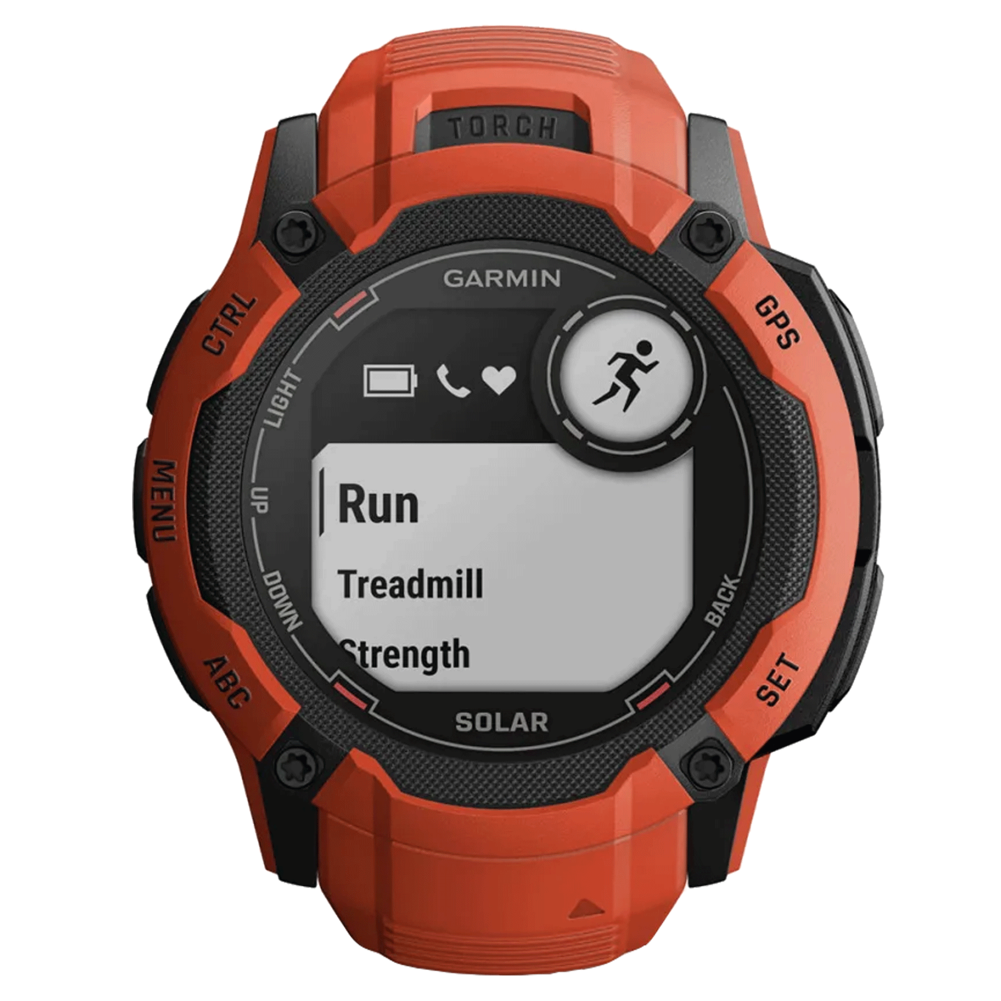 Garmin Instinct 2X Solar Red watch with red silicone strap 50 mm