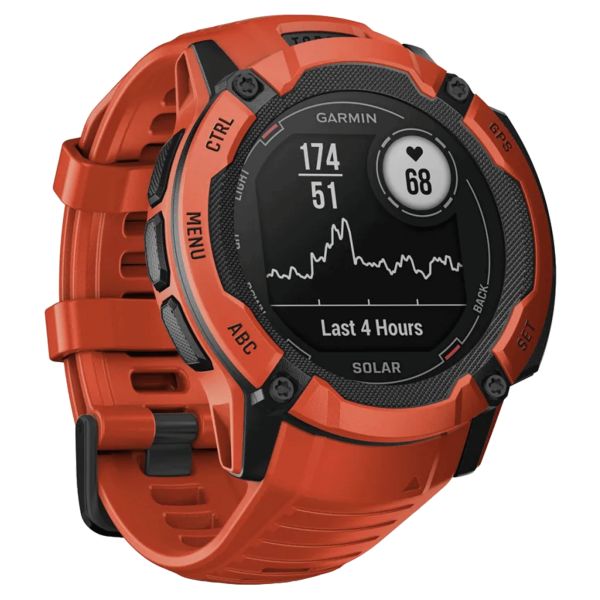Garmin Instinct 2X Solar Red watch with red silicone strap 50 mm