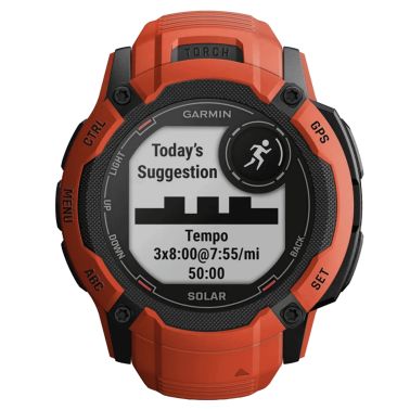 Garmin Instinct 2X Solar Red watch with red silicone strap 50 mm