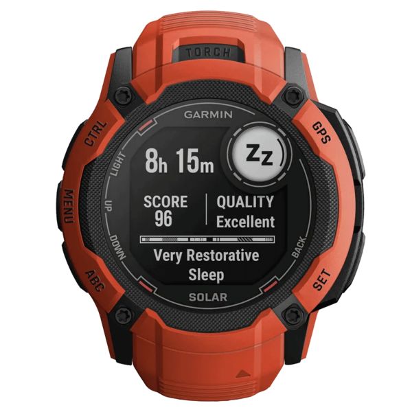 Montre Garmin Instinct 2X Solar Rouge bracelet silicone rouge 50 mm 010-02805-01
