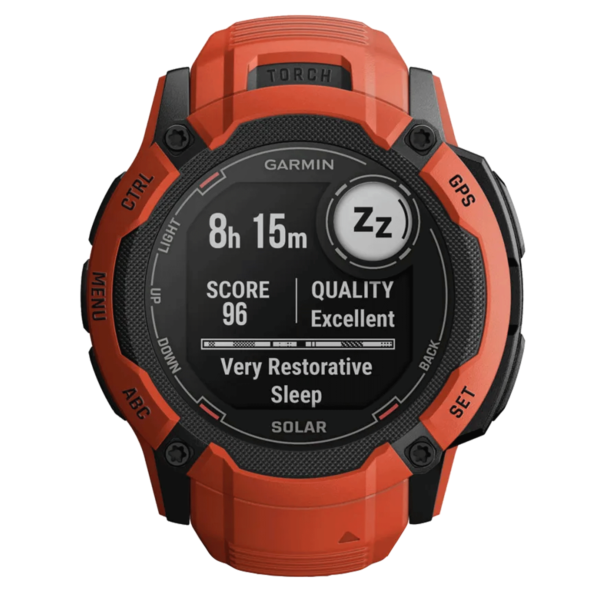 Garmin Instinct 2X Solar Red watch with red silicone strap 50 mm