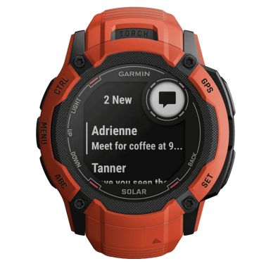 Garmin Instinct 2X Solar Red watch with red silicone strap 50 mm