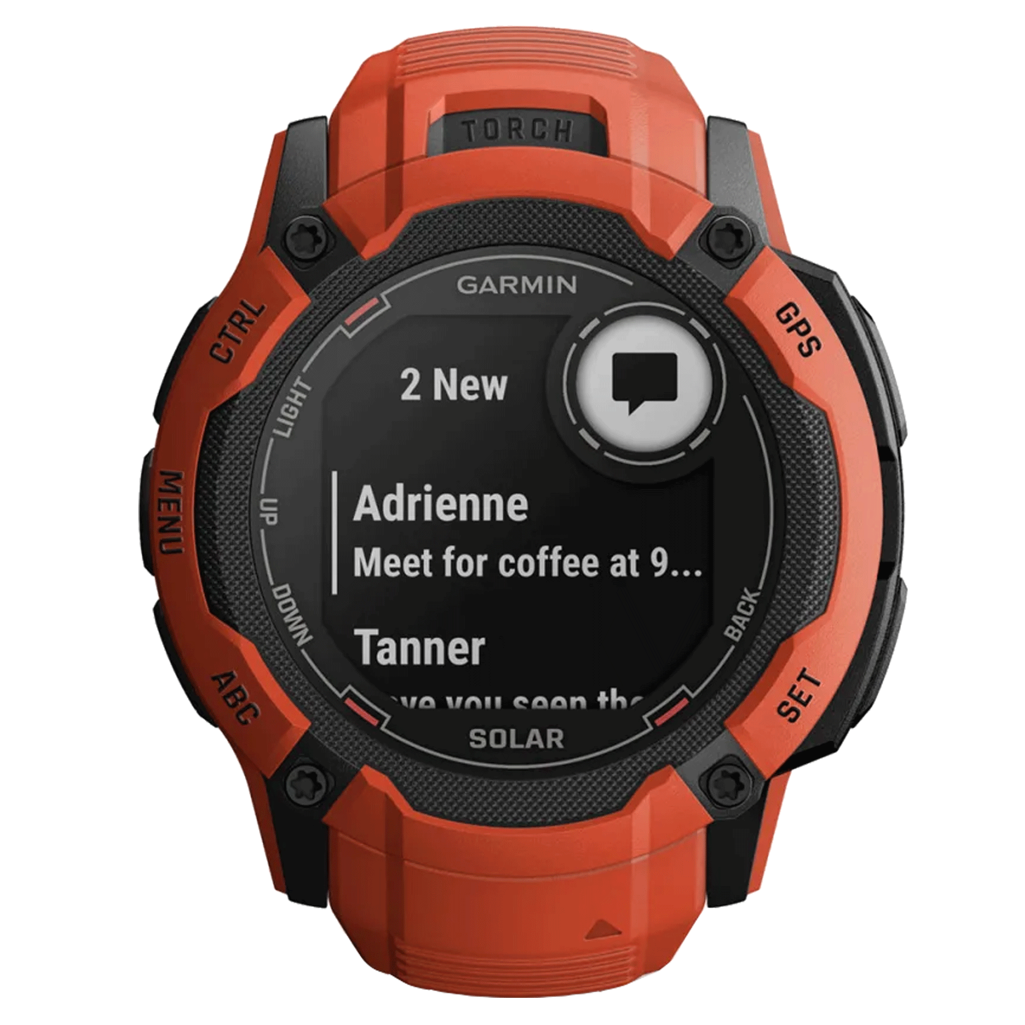 Garmin Instinct 2X Solar Red watch with red silicone strap 50 mm