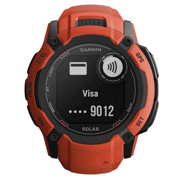 Garmin Instinct 2X Solar Red watch with red silicone strap 50 mm