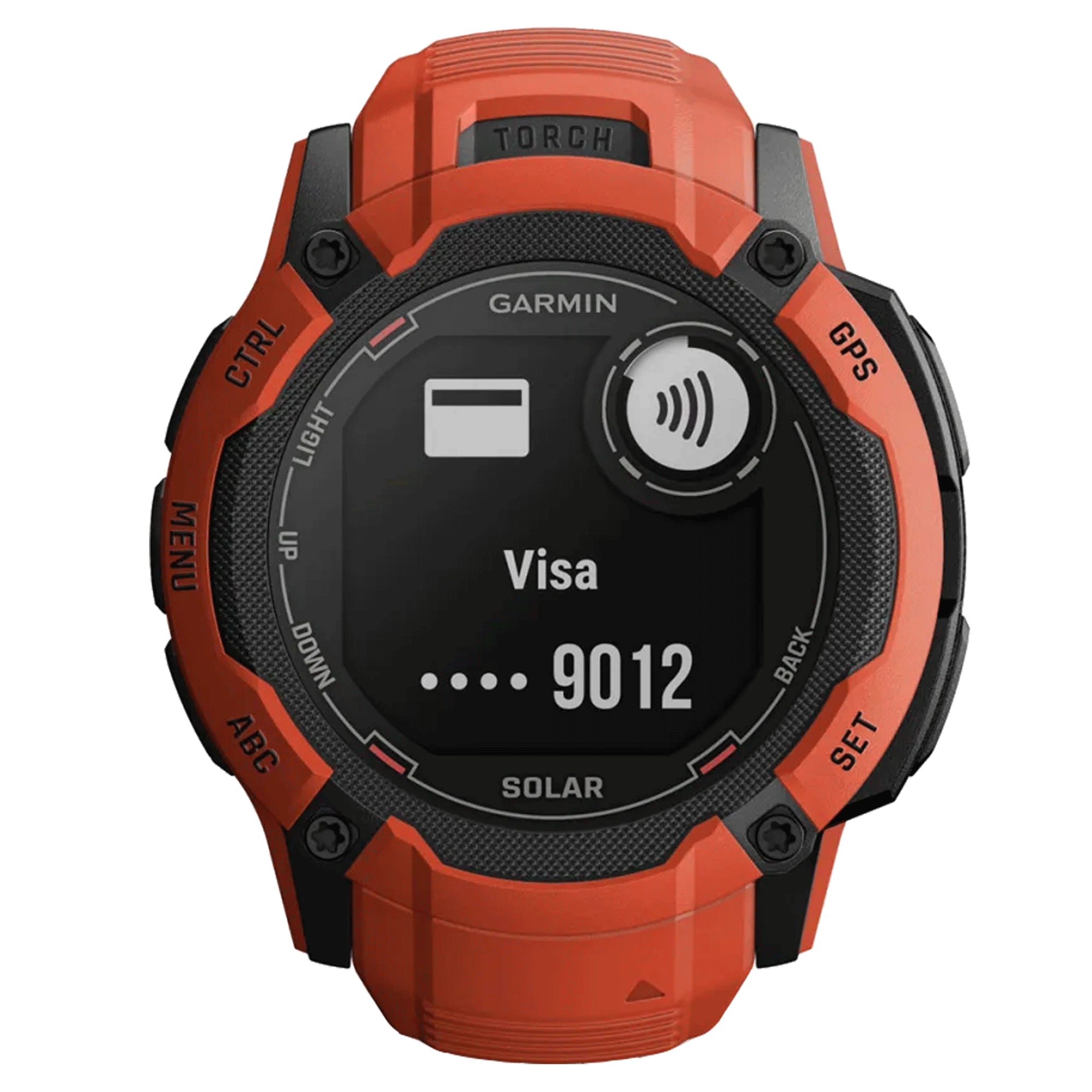 Garmin Instinct 2X Solar Red watch with red silicone strap 50 mm
