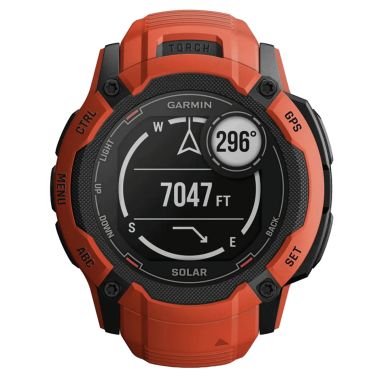 Garmin Instinct 2X Solar Red watch with red silicone strap 50 mm