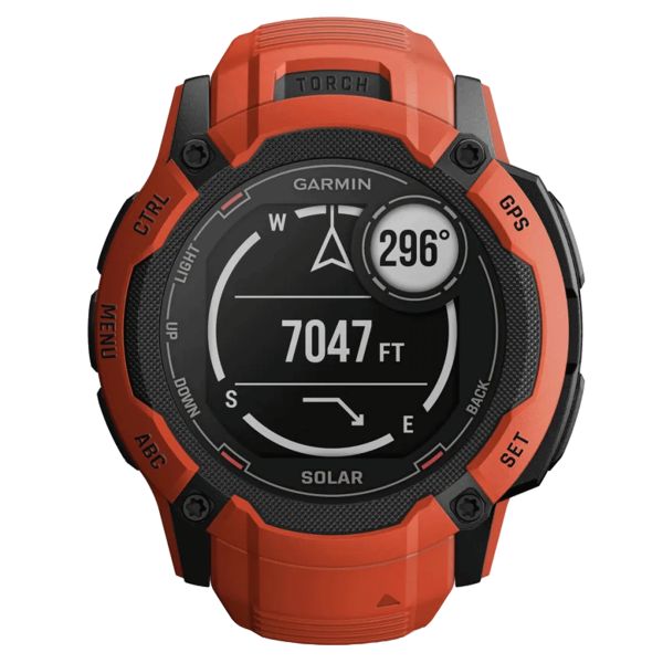 Montre Garmin Instinct 2X Solar Rouge bracelet silicone rouge 50 mm 010-02805-01