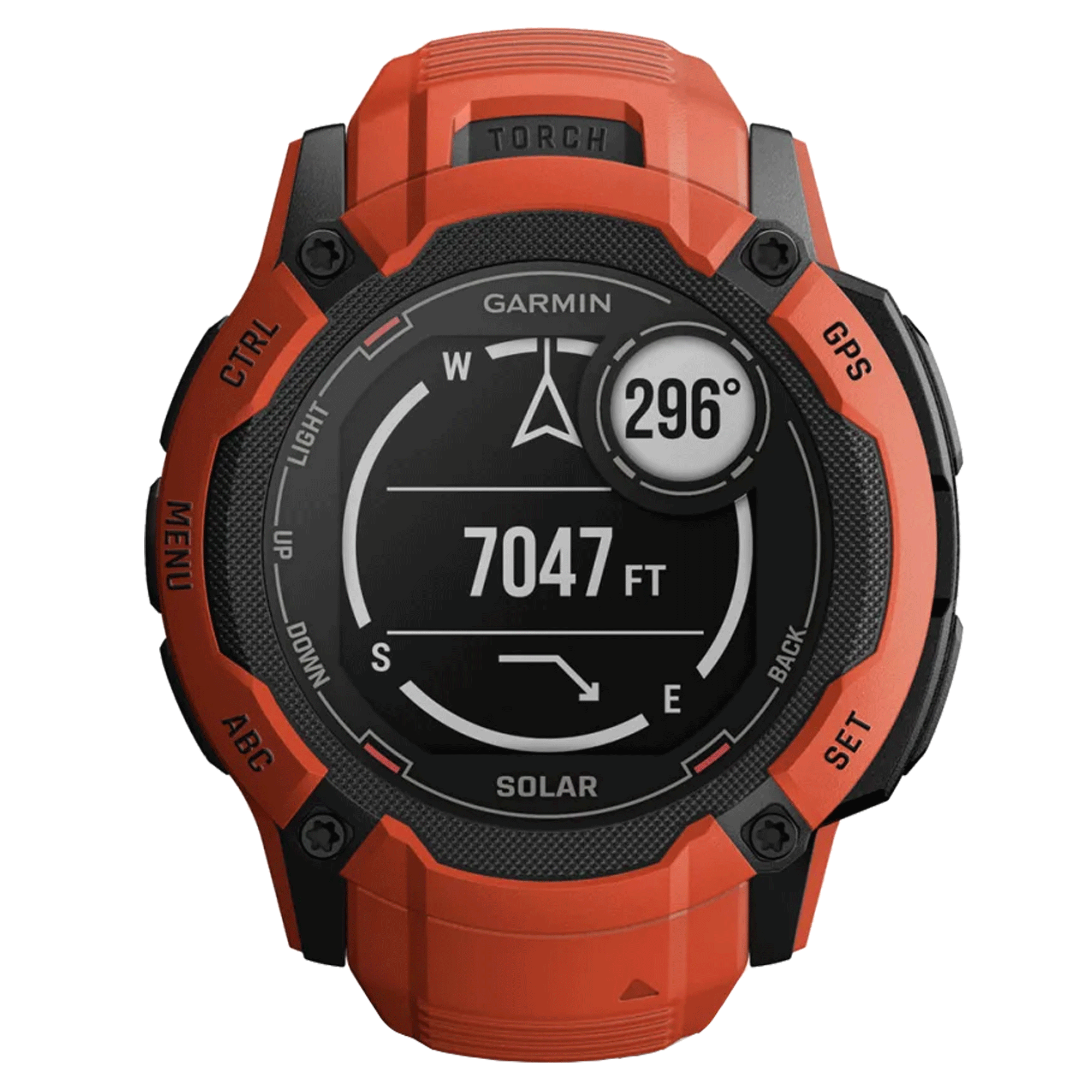 Garmin Instinct 2X Solar Red watch with red silicone strap 50 mm