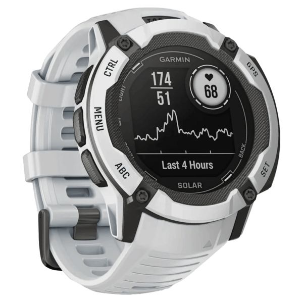 Montre Garmin Instinct 2X Solar Blanche bracelet silicone blanc 50 mm 010-02805-04