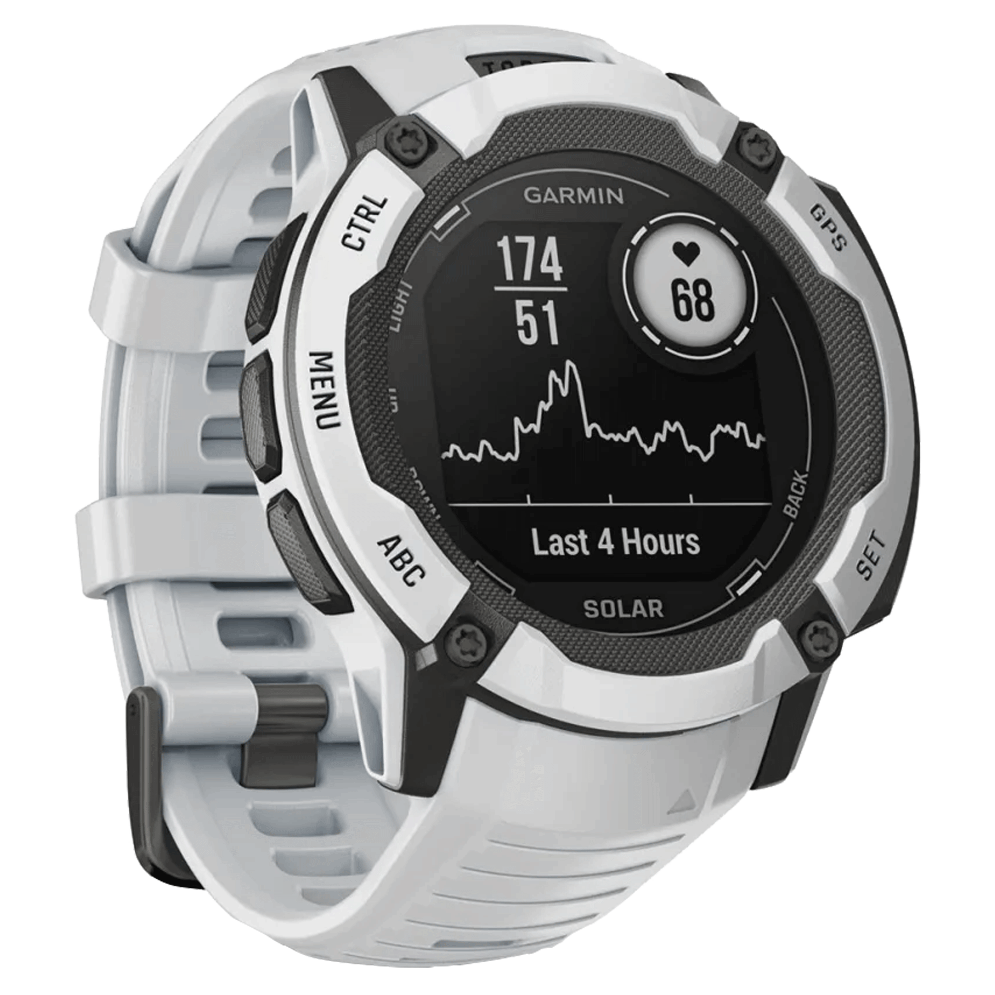 Montre Garmin Instinct 2X Solar Blanche bracelet silicone blanc 50 mm 010-02805-04