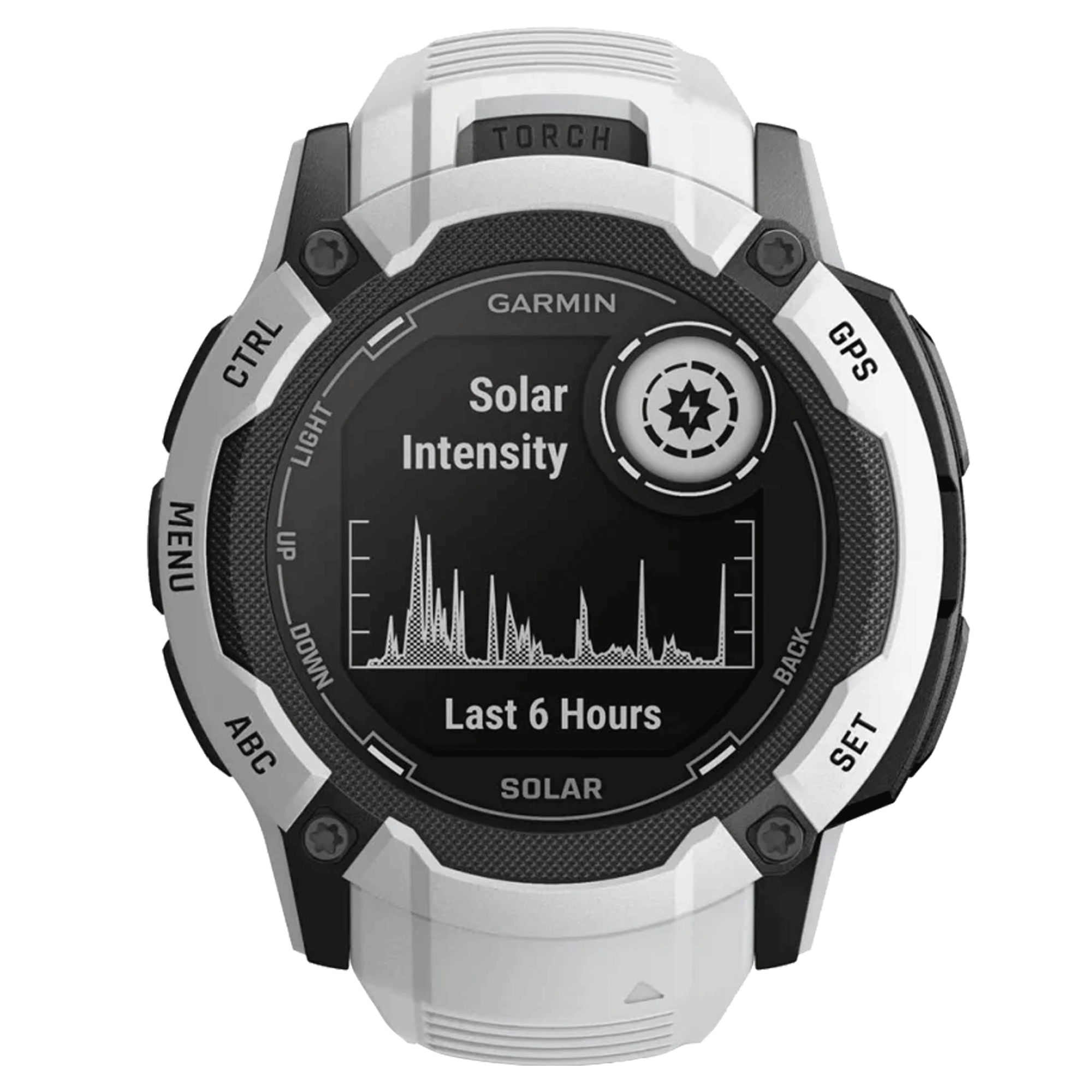 Garmin Instinct 2X Solar White watch with white silicone strap 50 mm