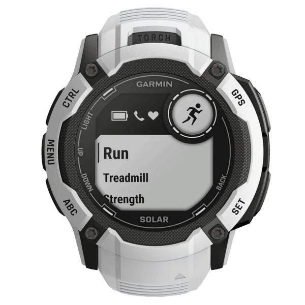 Montre Garmin Instinct 2X Solar Blanche bracelet silicone blanc 50 mm 010-02805-04