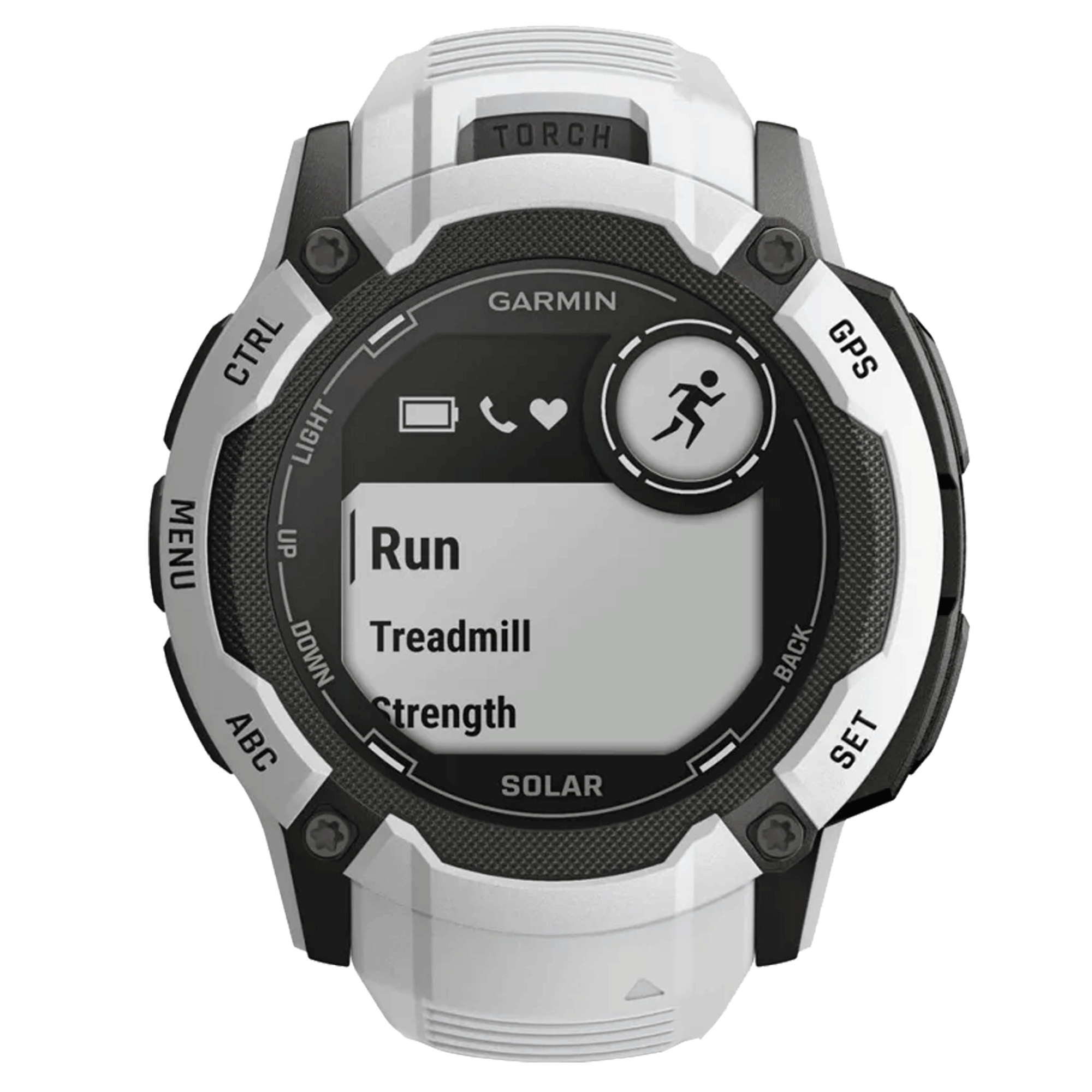 Montre Garmin Instinct 2X Solar Blanche bracelet silicone blanc 50 mm 010-02805-04