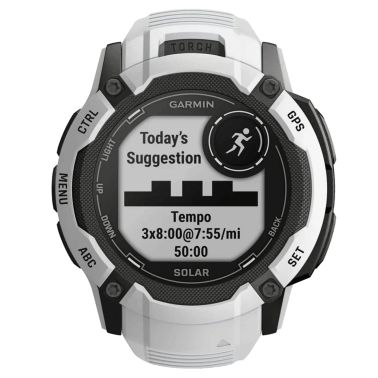 Garmin Instinct 2X Solar White watch with white silicone strap 50 mm