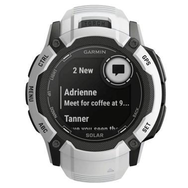 Montre Garmin Instinct 2X Solar Blanche bracelet silicone blanc 50 mm 010-02805-04