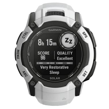 Garmin Instinct 2X Solar White watch with white silicone strap 50 mm