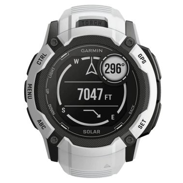 Montre Garmin Instinct 2X Solar Blanche bracelet silicone blanc 50 mm 010-02805-04