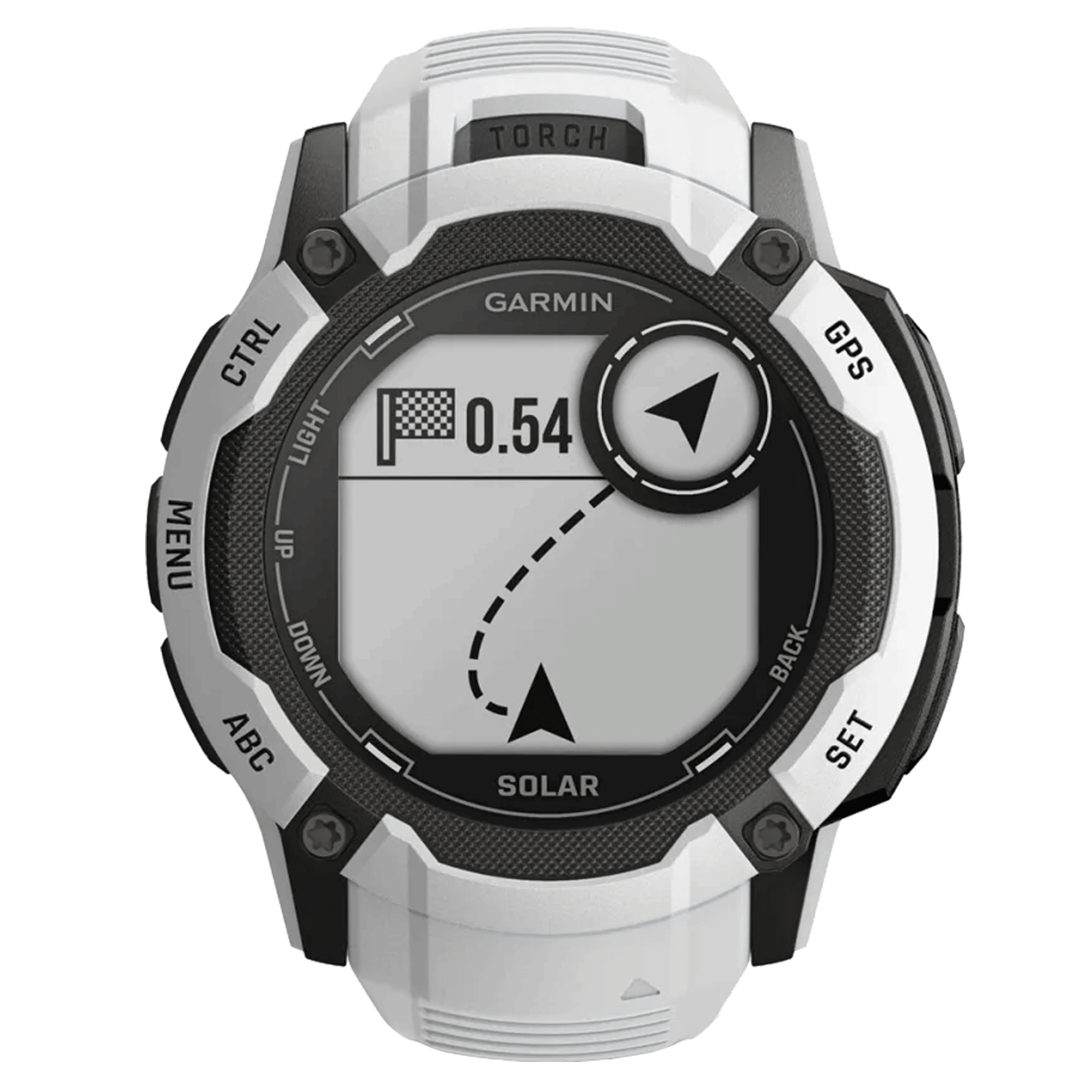 Garmin Instinct 2X Solar White watch with white silicone strap 50 mm