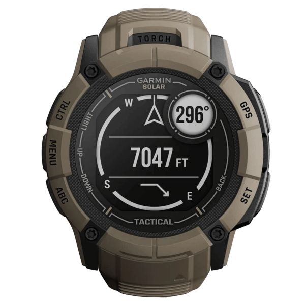 Montre Garmin Instinct 2X Solar Tactical Edition Beige Coyotte bracelet silicone beige 50 mm 010-02805-02