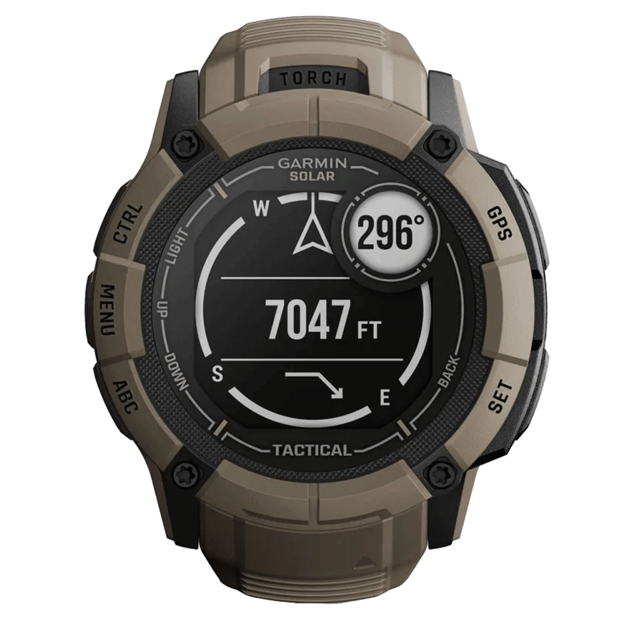 Montre Garmin Instinct 2X Solar Tactical Edition Beige Coyotte bracelet silicone beige 50 mm 010-02805-02