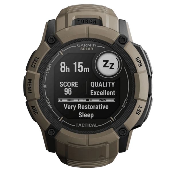 Montre Garmin Instinct 2X Solar Tactical Edition Beige Coyotte bracelet silicone beige 50 mm 010-02805-02