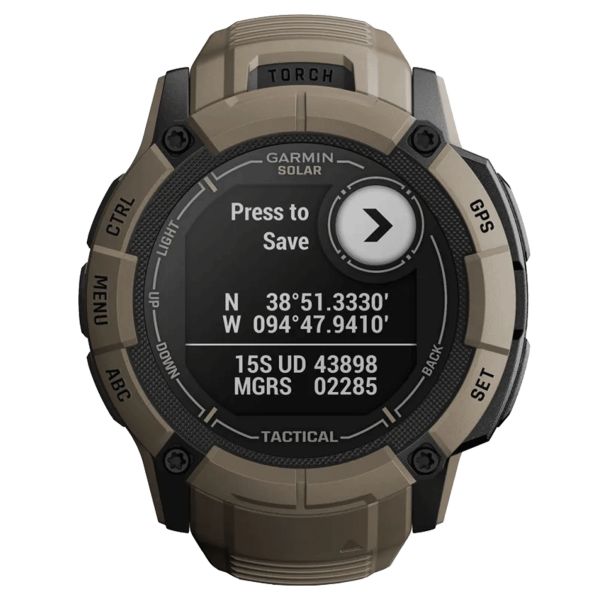 Montre Garmin Instinct 2X Solar Tactical Edition Beige Coyotte bracelet silicone beige 50 mm 010-02805-02