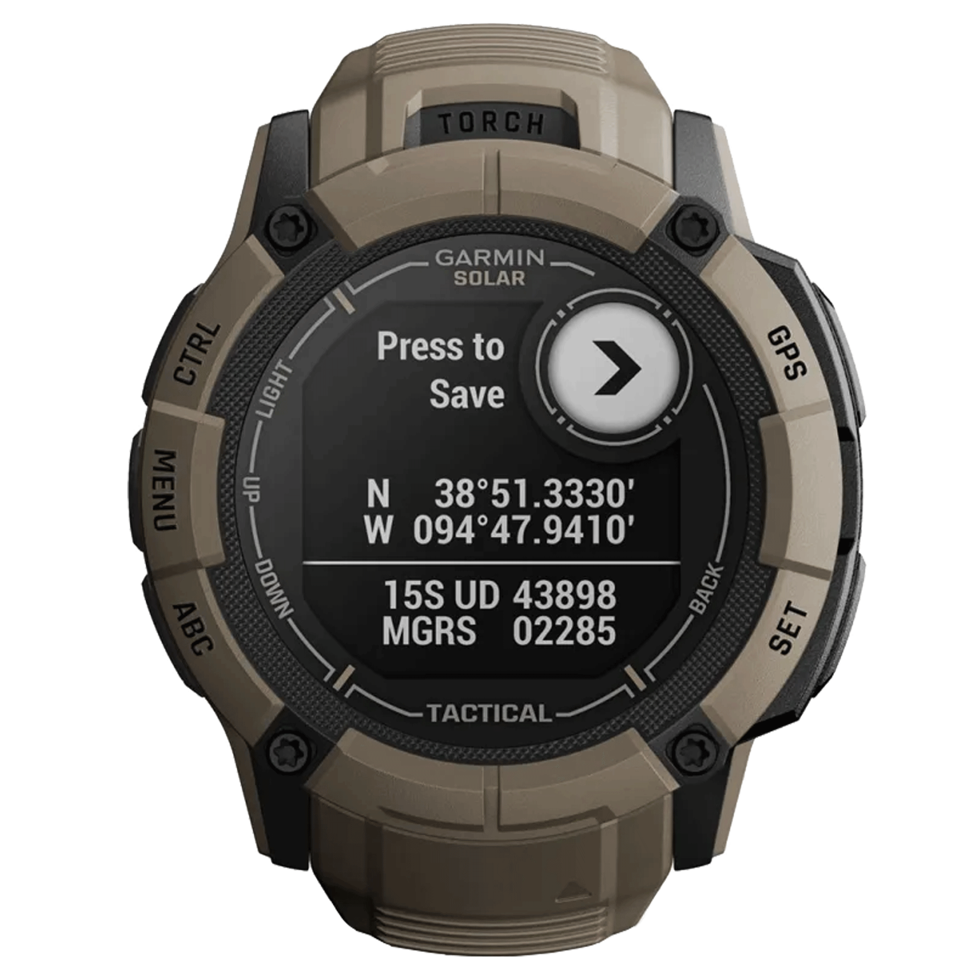 Montre Garmin Instinct 2X Solar Tactical Edition Beige Coyotte bracelet silicone beige 50 mm 010-02805-02