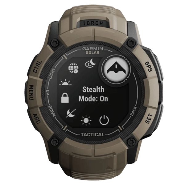 Montre Garmin Instinct 2X Solar Tactical Edition Beige Coyotte bracelet silicone beige 50 mm 010-02805-02