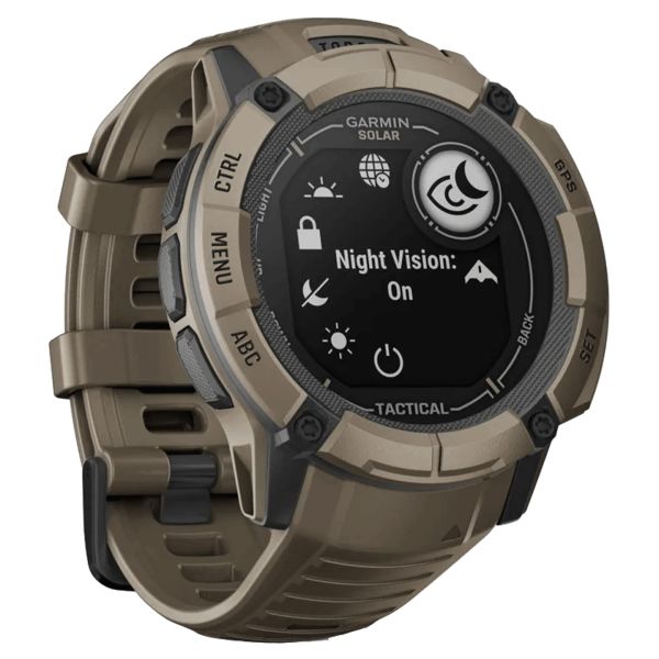 Montre Garmin Instinct 2X Solar Tactical Edition Beige Coyotte bracelet silicone beige 50 mm 010-02805-02