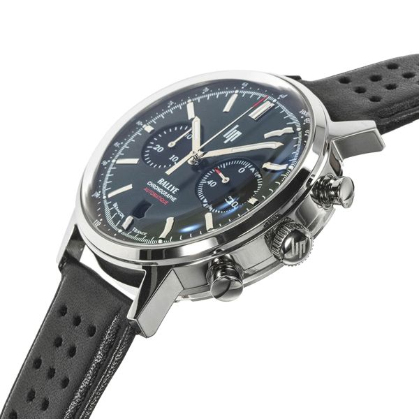 Montre Lip Rallye Chrono Edition Limitée automatique cadran vert bracelet cuir noir 42 mm