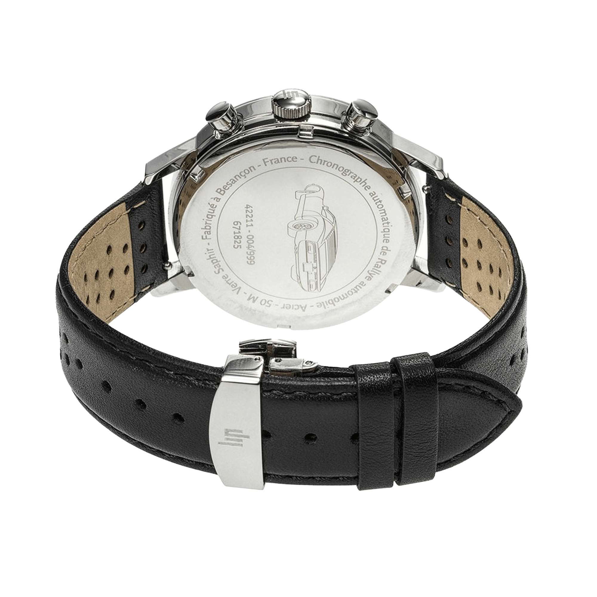 Montre Lip Rallye Chrono Edition Limitée automatique cadran vert bracelet cuir noir 42 mm