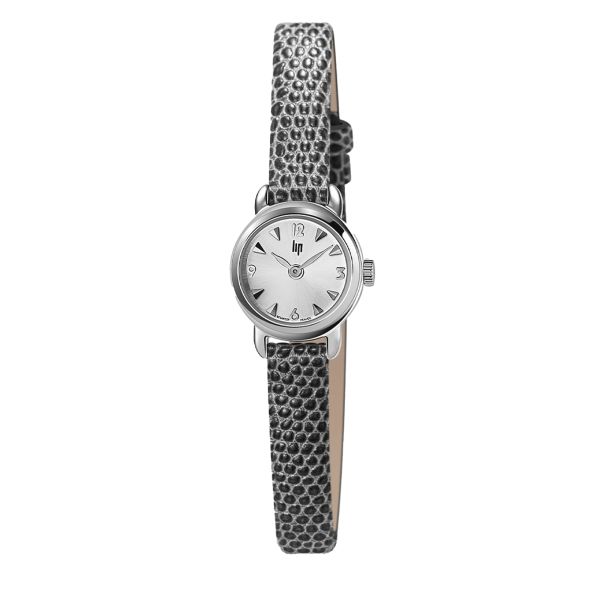 Lip Henriette quartz silver dial grey leather strap 18,5 mm