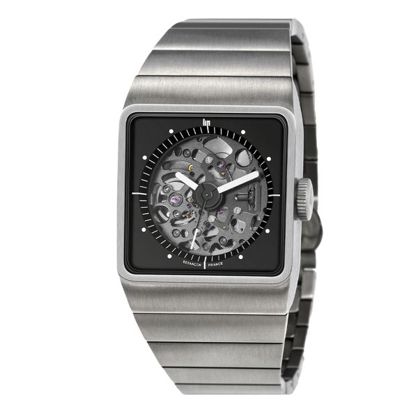 Lip BIG TV Titanium Skeleton automatic black dial titanium bracelet 35 x 35 mm