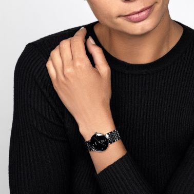 Montre Rado Florence Classic Diamonds quartz cadran noir bracelet acier 30 mm R48913713