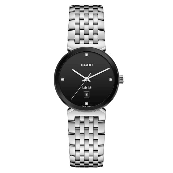 Rado Florence Classic Diamonds quartz watch black dial steel bracelet 30 mm